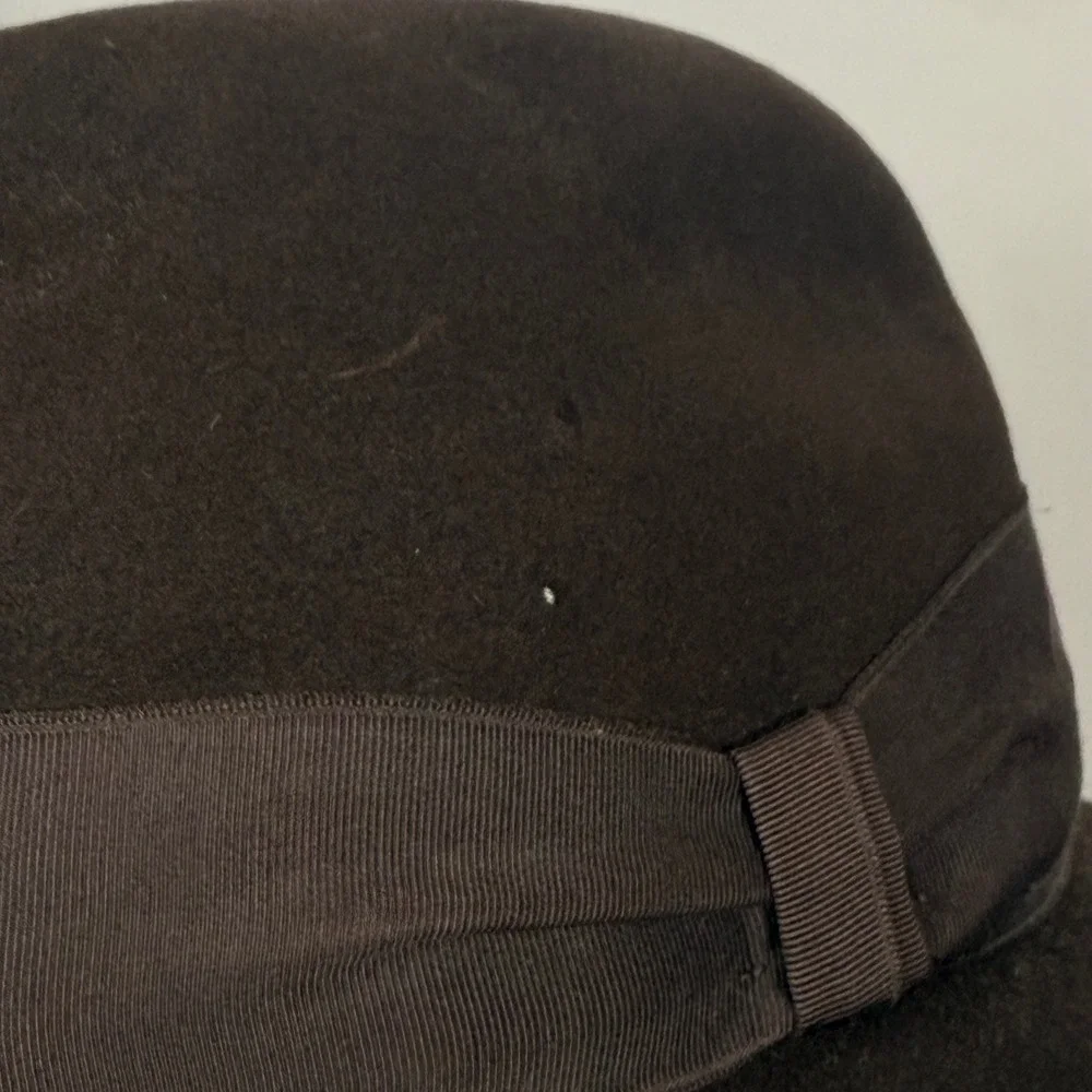 Vintage Mens Wright Mirakai Custom Made Fedora Hat Brown Wool Size 6 7/8 - Picture 12 of 13